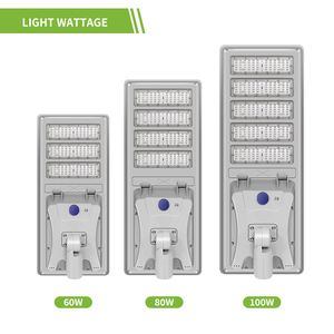 <span class=keywords><strong>Lampadaire</strong></span> Solaire <span class=keywords><strong>LED</strong></span> Tout-en-un Haute Luminosité avec Panneau Solaire Monocristallin, Étanchéité IP65, Détecteur de Mouvement, Lumière du Jour 6000K pour la Route - Product Image 2