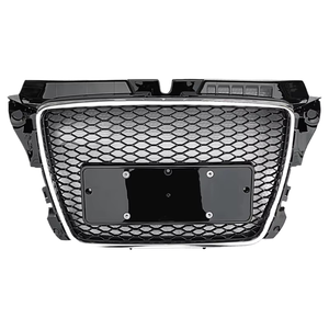 Parrilla Delantera de Malla de Panal Estilo RS3 para Coche, Negro Brillante, para <span class=keywords><strong>A3</strong></span> S3 2008 2009 2010 2011 2012 - Product Image 1