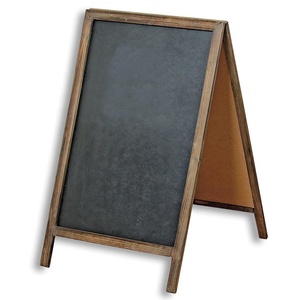 Lavagna in legno sostenibile e MDF con cornice a doppia faccia in stile cavalletto lavagna per menu annunci matrimoni e uso domestico - Product Image 1