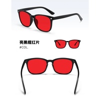 Lunettes de sommeil pour adultes en gros, verres rouge-orange, anti-lumière bleue, lunettes d'ordinateur carrées, lunettes de soleil de créateur personnalisées et tendance