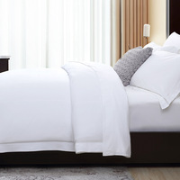 Ensemble de quatre pièces de style moderne en satin blanc pur pour hôtel et literie Drap-housse King Size en pur coton Vente en gros