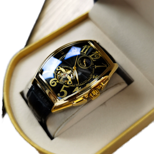 Sewor077 Men's Luxury Transparent Luminous Leather Case Customized Square Automatic Mechanical Watch 41mm Classic Fashion Design