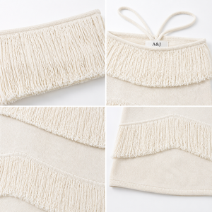 A&J Custom Logo OEM ODM Manufacturer Wholesale Private Label Halter Fringe Tassel <b>Crop</b> <b>Top</b> Tiered <b>Maxi</b> <b>Skirt</b> Set OEKO-TEX BSCI - Product Image 2