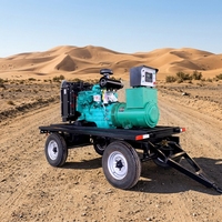 Générateur diesel insonorisé sur remorque, type silencieux, 30Kva-100Kva, mobile, avec ATS
