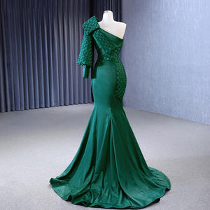 Jancember 222163 Vestidos de Noche de sirena de un hombro de satén suave vestidos para mujer - Product Image 5