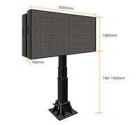 Affiche publicitaire à écran LED P6, double face ou simple face, avec levage hydraulique, panneau d'affichage LED extérieur sur pied