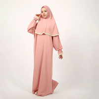 Ensemble de prière en coton à deux pièces pour Ramadan, abaya et hijab, robe islamique personnalisée pour filles, robe musulmane