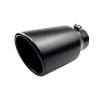 Silencieux d'échappement universel en acier inoxydable à boulonner Diesel 3 "Inlet 4.5" Outlet 9 "Long Black Coated Roulé End Angle Cut