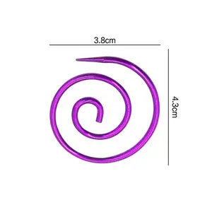 Wholesale Golden Blue Purple Aluminium Spiral Cable Knitting Needle Shawl Pins Curved Tapestry Circular Knitting Needles