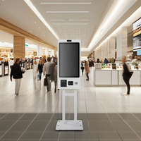 Kiosque libre-service de 23,8 pouces avec SDK activé, design sur pied pour supermarché/vente au détail, lecteur de codes-barres intégré, paiement par carte NFC