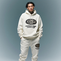 Conjunto de Sudadera con Capucha y Pantalones Deportivos Unisex, de Alta Calidad, Estilo Casual, Oversize, 400 Gsm, Felpa Francesa, con Logotipo Personalizado