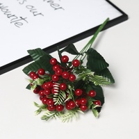 Kerstdecoraties met rode bessen Kunstplanten Schuim Zijde Doek Geluksvruchten Groothandel Kunstbessen Accessoires Materialen voor