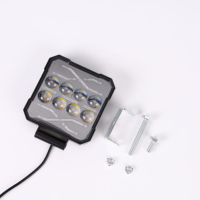 Feux auxiliaires LED carrés en aluminium Yongyou, projecteur double jaune/blanc stroboscopique, 10 lentilles, 12-50V, pour moto et travail