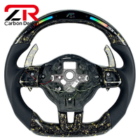 Accessoires intérieurs pour Volkswagen Mk6 Jetta Polo Passat Golf 5 6 7 8 GTI Mk5 Mk7 Mk8, volant en fibre de carbone forgée avec LED et indicateur de régime.