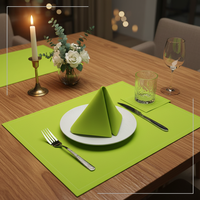 Ensemble de torchons rectangulaires jetables modernes de luxe Serviette en tissu de coton naturel et napperon avec motif imprimé Couleur unie