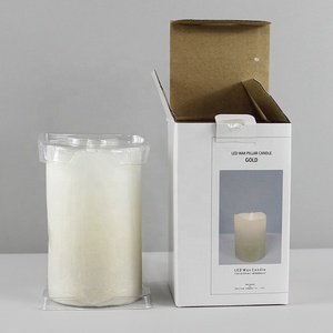 Bougies sans <span class=keywords><strong>flamme</strong></span> <span class=keywords><strong>LED</strong></span> scintillantes de pilier de cire en détresse d'or de décor à la maison avec la vraie <span class=keywords><strong>flamme</strong></span> 3D - Product Image 2
