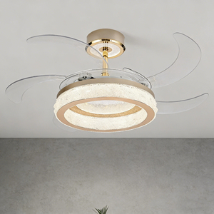 Nordic Invisible Fan <strong>Light</strong> Luxury Integrated Ceiling Fan <strong>Light</strong> Dining Room Bedroom Eye protection Lighting <strong>Fixture</strong> - Product Image 1