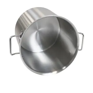 Kaliteli büyük kalınlaşmış düz paslanmaz çelik stockpot çorba tenceresi çorba kovası restoran için 2024 sıcak satış