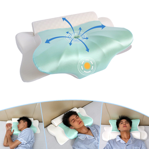Oreiller ergonomique en mousse à mémoire de forme JTY Factory Sleep Doctor Approved Marine Solid Contour pour dormeurs latéraux, soutien cervical, écologique - Product Image 3