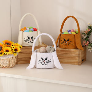 Panier de Pâques personnalisé en minky, broderie de nom, vide, monogramme personnalisé, sac de Pâques en forme de <span class=keywords><strong>lapin</strong></span> - Product Image 4
