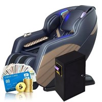 Fauteuil de massage commercial à monnayeur, robotisé 4D, zéro gravité, inclinable automatique corps entier pour aéroport et centre commercial