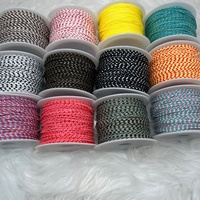 100 Yard Benang Rumbai Kepang 2mm, Tali Katun Kepang 4 Untai untuk Tali Perhiasan, Gelang, Aksesoris & Komponen Perhiasan