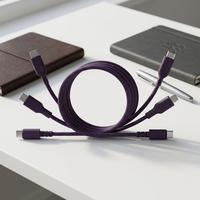 Cable de Carga Rápida USB Tipo-C a Tipo-C de 1 m, PVC y TPE, Silicona Trenzada, Duradero, Resistente a más de 100 000 Curvaduras, Anti-Rotura