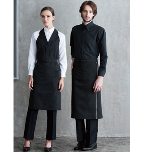 Delantal conjunto restaurante uniformes alta calidad nuevo diseño personalizado Hotel camisa clásica y moda <span class=keywords><strong>camarero</strong></span>/camarera ropa <span class=keywords><strong>de</strong></span> trabajo TWILL - Product Image 3