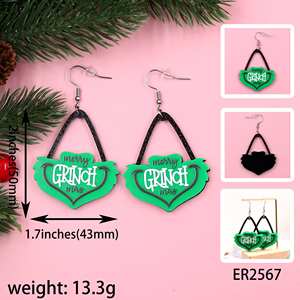 Orecchini pendenti natalizi personalizzati in acciaio inossidabile 316L gioielli in acrilico moda spedizione rapida diretta in fabbrica - Product Image 4