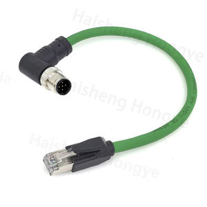 IP67 M12 X-code 8 针公/母连接器转 RJ45 CAT5e CAT6 CAT 6A 屏蔽工业以太网电缆 - Product Image 3