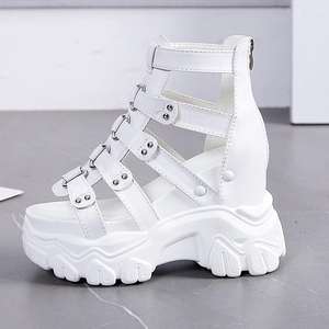 Nouveau design sandale à bout ouvert pour femmes 12 <span class=keywords><strong>cm</strong></span> sangle compensée à la mode <span class=keywords><strong>4</strong></span> couleurs chaussures de plein air pour l'été automne printemps - Product Image 6