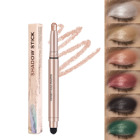 Usine En Gros Constructible Mélangable Doux Maquillage Des Yeux Paillettes Étanche Double Tête Ombre Bâton Et Brosse