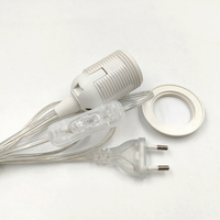 Interrupteur transparent 304 + douille ronde E27 blanche à filetage complet