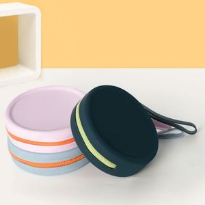 Mini Bolso Monedero para Mujeres y Niñas, Redondo, de Silicona Blanca Sólida, con Cierre de Cremallera, Elegante Portamonedas - Product Image 1
