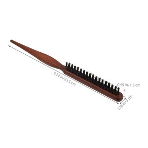 Brosse à cheveux à manche en bois avec poils de sanglier doux pour démêler et lisser les cheveux fins après le coiffage - Product Image 2