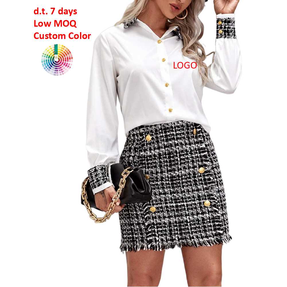 Encuentre el mejor fabricante de conjuntos de falda y blusa elegantes y  conjuntos de falda y blusa elegantes para el mercado de hablantes de  spanish en alibaba.com