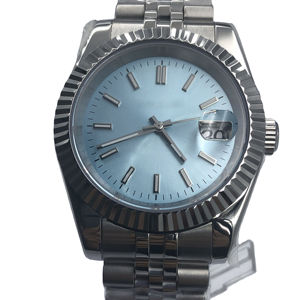 NH35 <span class=keywords><strong>Montre</strong></span> en acier inoxydable 36mm/39mm LOGO personnalisé Mouvement automatique Bleu, Gris, <span class=keywords><strong>Cadran</strong></span> argenté <span class=keywords><strong>Montre</strong></span> pour <span class=keywords><strong>homme</strong></span> d'affaires étanche - Product Image 1