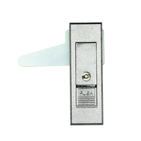 Serrure de panneau en alliage de zinc de qualité supérieure avec finition chromée sablée à bouton-poussoir, loquet à rotation automatique, utilisation gauche/droite pour armoires électriques