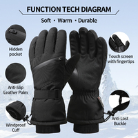 Gants de ski unisexes personnalisés avec logo, imperméables, coupe-vent, chauds et compatibles avec les écrans tactiles pour les sports de neige