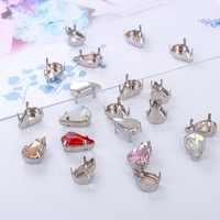 Strass fantaisie de haute qualité 6 mm, 8 mm, 10 mm, en forme de cœur, à coudre sur les vêtements, sacs, chaussures et accessoires DIY