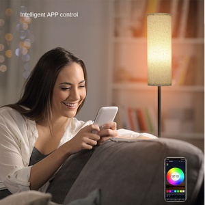 Lampadaire abat-jour en lin simple adapté à la chambre à coucher salon salle d'étude Ins décoration atmosphère - Product Image 4