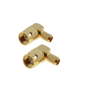 Connettore <span class=keywords><strong>SMA</strong></span> Maschio ad Angolo Retto per Cavo RG58, Spina <span class=keywords><strong>SMA</strong></span> <span class=keywords><strong>M</strong></span> a 90 Gradi con Contatti in Ottone Placcato Oro per Antenna - Product Image 1