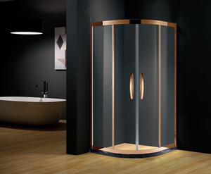 V262 poulie de salle de bain d'angle de salle de douche et poignée <span class=keywords><strong>coulissante</strong></span> <span class=keywords><strong>porte</strong></span> de douche en verre cadre gris - Product Image 2