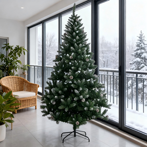 Tuyết-dusted nhân tạo cây thông thông nón đầy đủ thực tế sang trọng năng lượng mặt trời-Powered Đèn Led tạo ra mùa đông huyền diệu - Product Image 6