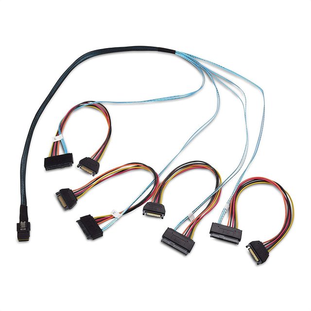 SFF-8087 to SFF-8482, 36 Pin Mini SAS Spliter to 29 Pin 4x SAS Forward Breakout Cable