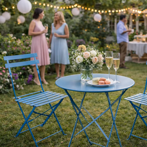 Conjunto de <span class=keywords><strong>Bistro</strong></span> Plegable de Metal Premium, Mesa y Sillas de Jardín para 2 Personas, para Patio, Balcón y Uso en Exteriores - Product Image 1