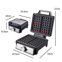 Machine à gaufres domestique transfrontalière conforme aux normes européennes, machine à pain pour le petit-déjeuner, machine à sandwich, contrôle de la température réglable, acier inoxydable