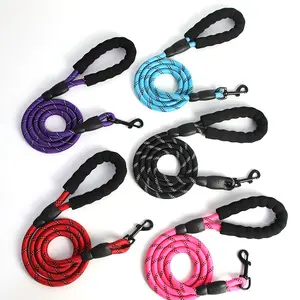 Corde de Traction réfléchissante pour chien, vente en gros, corde en Nylon, différentes tailles, corde de Traction pour chien