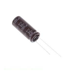 Condensador de canal del fabricante, de orificio pasante, de aluminio, 1300uF 20% 50V RADIAL, 1300 uF EKYC500ELL132MK30S - Product Image 1