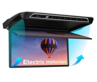 En stock, écran tactile Android 17,3 pouces, internet 4G, 64G, moniteur de voiture motorisé électrique rabattable pour MPV, moniteur de voiture universel
